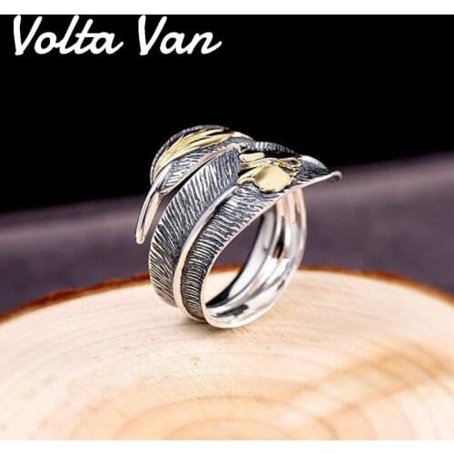 Volta Van Unisex Rings Vintage 925 Sterling Silver 2021 New Fine Jewelry Feather Elegant Original Design Thai Silver Rings