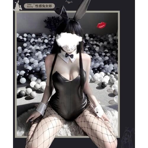 Sexy Cute Bunny Girl Faux Leather Material Rabbit Woman Set Good Quality Can Wear Out To Comic Show Kawaii Cosplay Bunny Costume