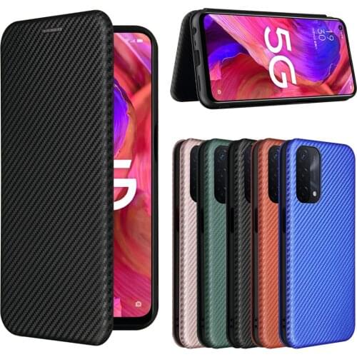 For OPPO A54 A74 A93 A94 A95 4G 5G Luxury Carbon Fiber Skin Magnetic Adsorption Case For Oppo A 54 A 74 A 93 A 94 A 95 Phone Bag