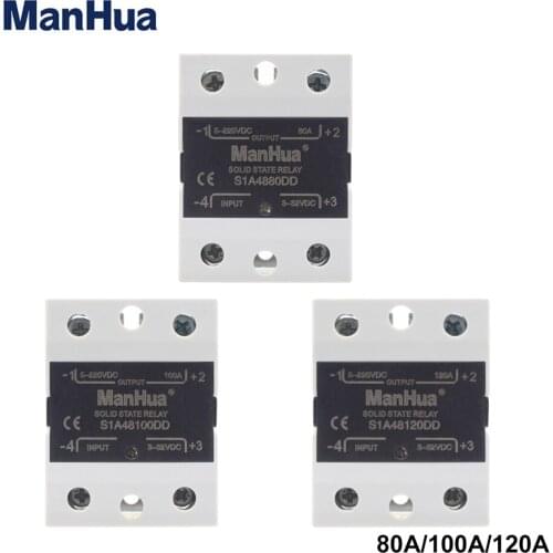 ManHua SSR 80A/100A/120A 3-32VDC Input 5-220VDC Output Single Phase DC to DC SSR Solid State Relay Module