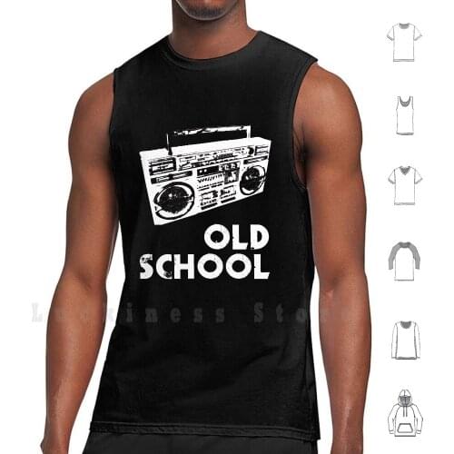 Old School-Boom Box Tank Tops Vest Sleeveless Old School Boom Box Music New York Rap Hip Hop Street