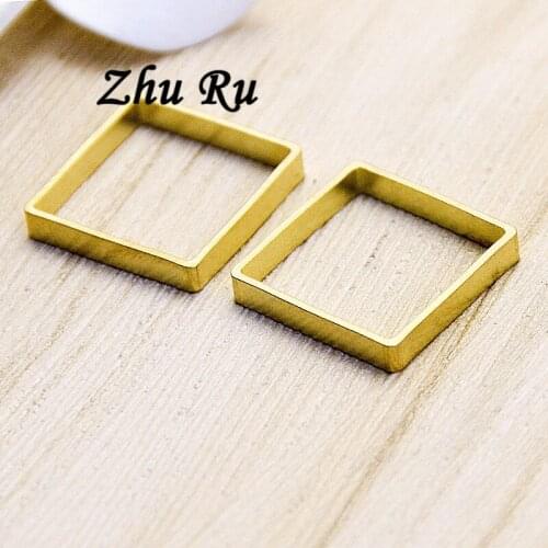20pcs/lot zhu ru copper 18mm connection ring Charms Quadrilateral frame Belt buckle Pendants Jewelry Making DIY Handmade