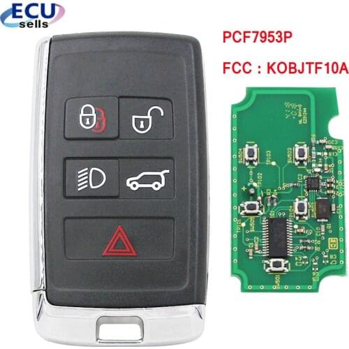 Modified Style 4+1 button FSK433MHz remote key With PCF7953P chip PCB board For Jaguar FCC : KOBJTF10A