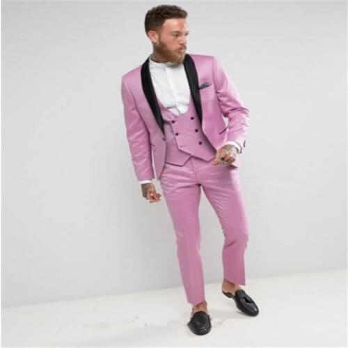 Costume Homme Mens Suits (Jacket+Pants+Vest) Latest Hot Slim Groom Wedding Party Terno Masculino Tuxedo For Man 3 Pieces