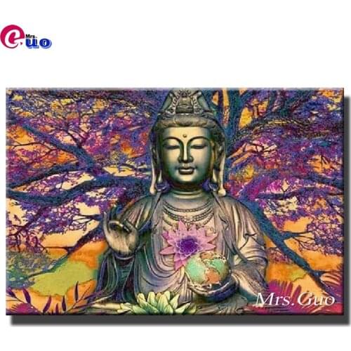 New Arrival Diamond Painting Full Square round Buddha 5D DIY Diamond Embroidery needlework Mosaic Religion Decorations Home