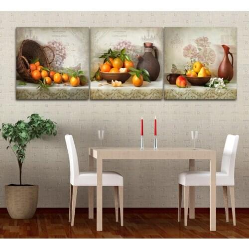 Printed Painting modern home decorative Painting Fruits Painting on canvas 3 Panel Wall art With Framed NP398
