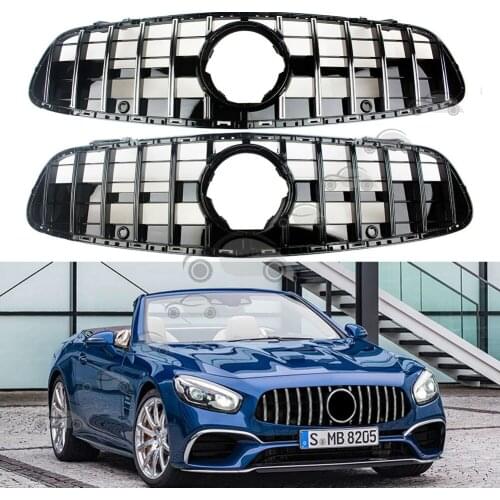 Front Bumper Racing Grill Billet Grille Cover For Mercedes-Benz R231 SL Class 2017-2020 2021