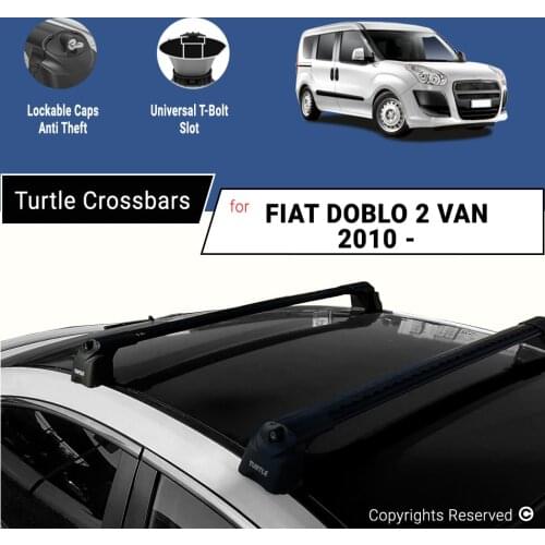 CROSSBARS FOR FIAT DOBLO 2 VAN 2010 ON ALUMINUM ALLOY SIDEBARS CAR ROOF RACK LUGGAGE CARRIER BARS SET OF 2