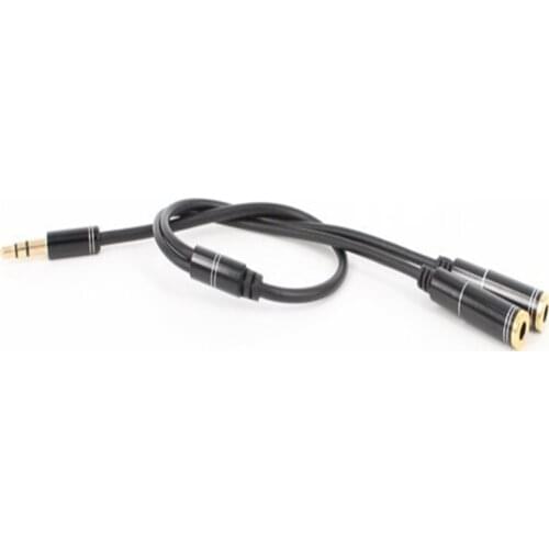 Stereo Earphone Audio Y Splitter 3.5mm Jack 1 Female to 2 Male Adapter Cable Convenient Headphone Audio Line 1 to 2 Cable 3.5mm
