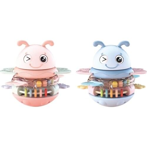 Educational Tumbler Toys Teether Stacking Hand-eye Coordination Ability Early Educational Soft Development Toys for Baby Gift