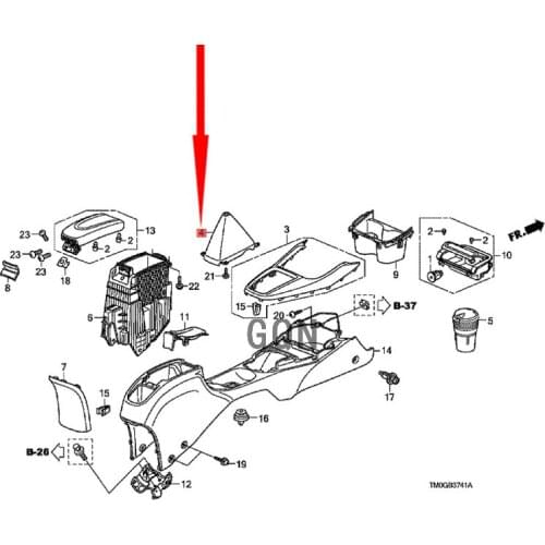 Gear dust shield Hon daA CCO RD-2013 center console shift lever dust cover dust cover sealant shift gear shift bracket ring