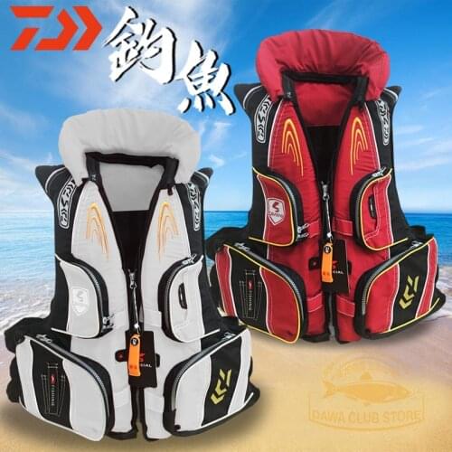 2020 DAIWA Caution Reflected Light Life Vest Fishing Life Jacket Outdoor Vest DAWA High Buoyancy 120 kg Multi-pocket Life Jacket