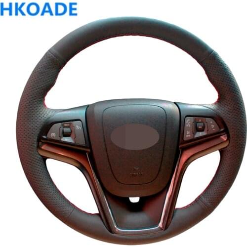DIY Hand-stitched Black Comfortable Artificial Leather Car Steering Wheel Cover For Chevrolet Malibu 2011-2014 Volt 2011-2015