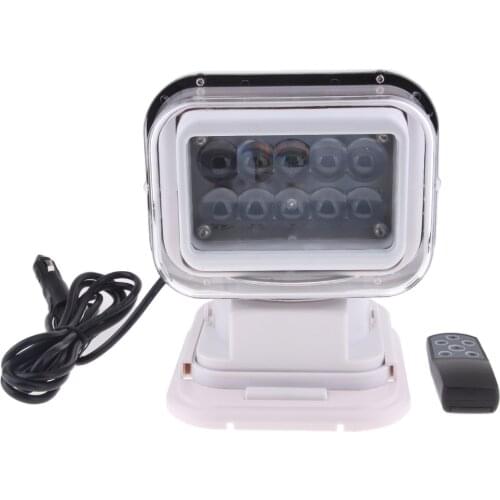 LED Work Light Clear Lens Spotlight White Casing with Remote Controller