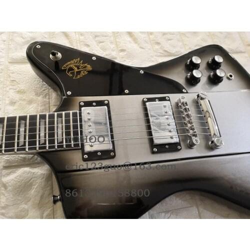 In stock!Custom Firebird Studio top quality black and silver HH Pickups Chrome Hardwares,customized!PayPal available!Y-2