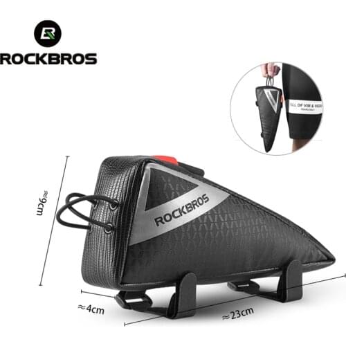 ROCKBROS Triangle Bag Portable Water Repellent MTB Bicycle Bag Ultralight Mini Size Top Front Tube Frame Road Bike Bag Pannier