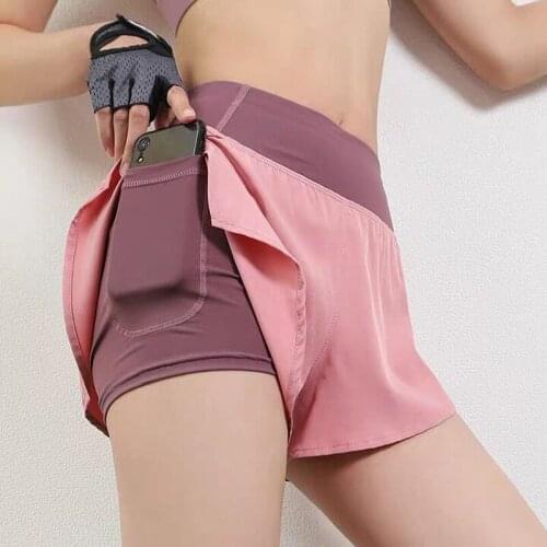 Women Gym Shorts High Waist Push Up Cycling Sport Leggings Phone Pockets For Femme Running Fitness Trainning Yoga Short Pants