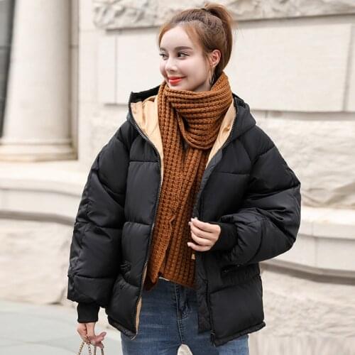 Female Cold Coat Cotton Padded Loose Solid Stand Collar Plus Size Womens Parkas Oversized Winter Women Long Jacket Thick Hooded