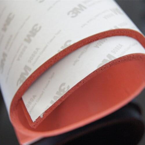 1/2/3/4/5mm Adhesive Silione Foam Rubber Sheet 250*250mm Closed Cell Silicon Sponge Sheet High Temps Resist Red Mat
