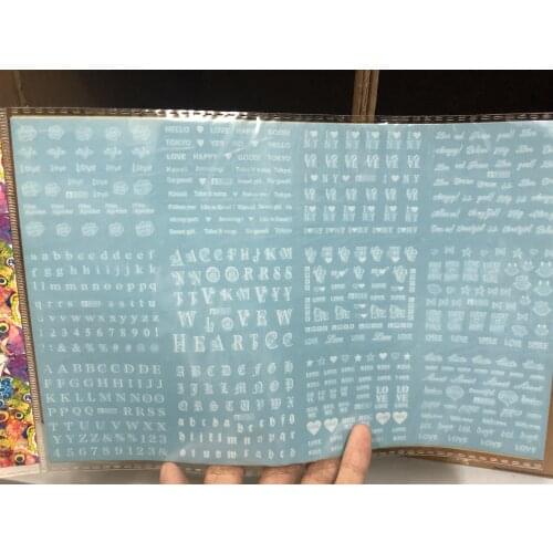 1 Sheet Water Transfer Nail Art Sticker white English Letter Number Love Decals Stickers Wrap Tips Decoration