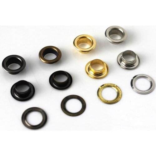 100sets 4.5mm Brass Eyelet with Washer Leather Craft Repair Grommet Round Eye Rings For Shoes Bag Clothing Leather Belt Hat