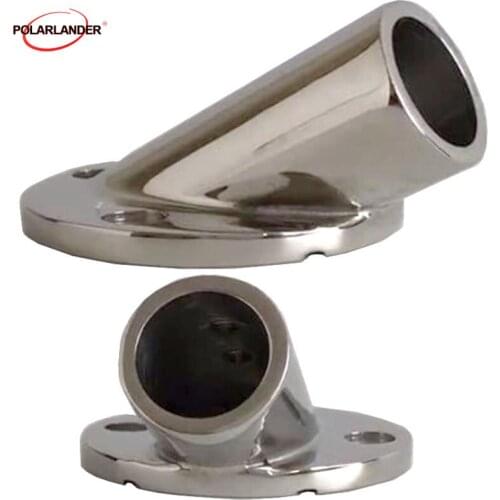 100% New Pipe Round Tube Base For Yachts Hand Rail Fittings Tube For Yachts 1Pc Stainless Steel Marine Boat 30 Degree Round Base