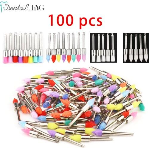 Dental Polishing Brush 100pcs Disposable Dental Prophy Brushes Latch Type Polisher Dental Materials Teeth Whitening Dental Lab