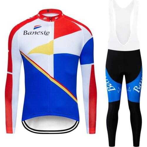 Banesto 2020 Breathable Long Sleeve Cycling Set Mountain Bike Clothes Autumn Bicycle Jerseys Clothes Maillot Ropa Ciclismo