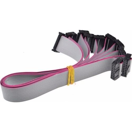 30cm 11.8'' long 2.54 IDC cable 16pin 1.27 pitch ribbon cable with connector 2.54mm pitch,30pcs/lot