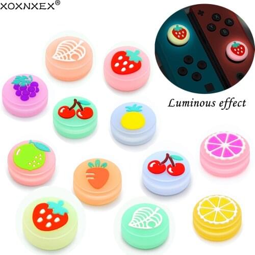 4pc Luminous Glow Fruit Thumb Stick Grip Cap Joystick Cover For Switch NS Lite Joy-Con Controller Nintend Joycon Thumbstick Case