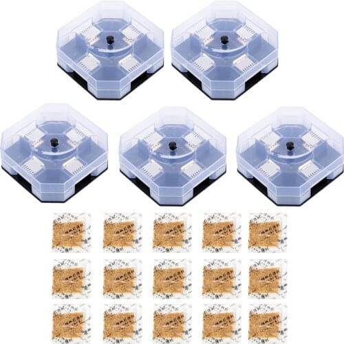 5PCS Reusable Cockroach Bug Roach Catcher Cockroach Killer Bait Traps Pesticide for Kitchen Household Cockroach Traps Box
