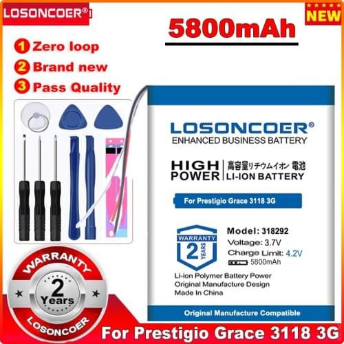 LOSONCOER 358595 5800mAh 318292 Battery for Prestigio Grace 3118 3G PMT3118 Tablet 7" Batteries