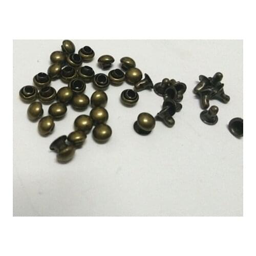 DIY200Sets 4mm Accessories Antique Brass Mushroom Rivets Leather Craft Punk Studs Shipping Free