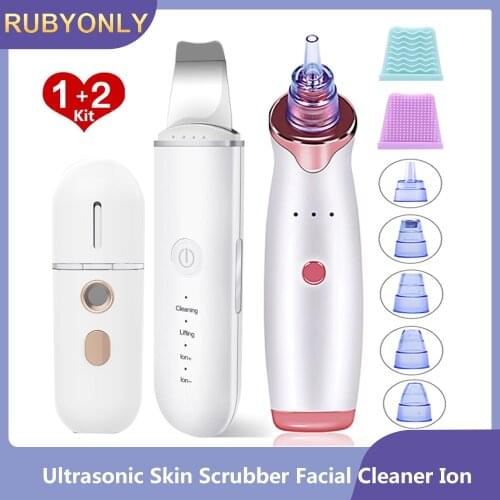 Ultrasonic Skin Scrubber Facial Cleaner Ion Acne Blackhead Remover Peeling Shovel Cleaner Facial Massager Clove Removers Machine