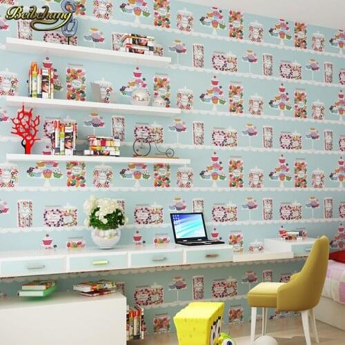 Beibehang Cartoon child care boys and girls childrens room environmental protection without formaldehyde cloth wallpaper
