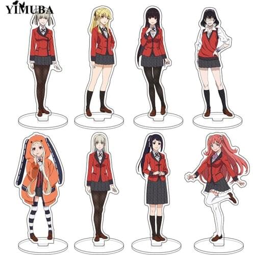 Japanese Anime Kakegurui Standing Keychain Model Gift Jabami Yumeko Yomoduki Runa Double Sided Acrylic Figures Toys Collectible