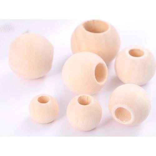 10-40mm Natural Color Wood Beads Charm Loose Spacer Beads For Handmade Making Jewelry DIY Necklace Bracelet Crafts Accessories