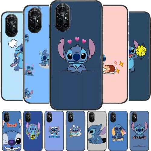 Stitch Clear Phone Case For Huawei Honor 20 10 9 8A 7 5T X Pro Lite 5G Black Etui Coque Hoesjes Comic Fash design