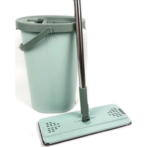 Clean Wooden Floor Lazy mop Mop Flat Spray Hands-Free Juicer Drain Dry Wet House Bucket Microfiber Mat