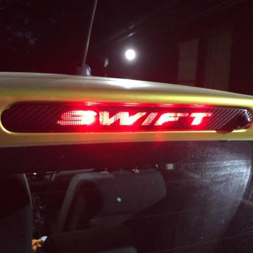 For Suzuki Swift Additional Brake Light Sticker Styling Carbon Fiber Brake light Sticker Car Decorative Cover car accessories