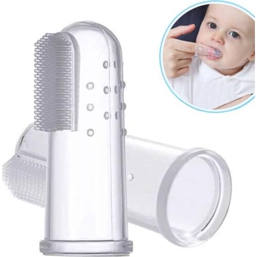 Baby Toothbrush Infant Silicone Finger Brush Kids Rubber Cleaning Brush Massager Set for Baby Boys Girls Teethbrush Dental Care