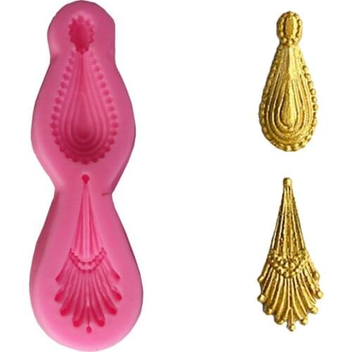 DIY Retro Jewelry Gem Pendant Border Silicone Mold of fondant cake Cupcake clay Gumpaste decoration tools handmade baking mould