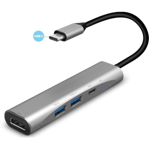 5 PCSTccmebius Laptop Docking Stations 4in1 USB3.0 1080P HDMI PD High Transmission Rate Converter for PC Notebook