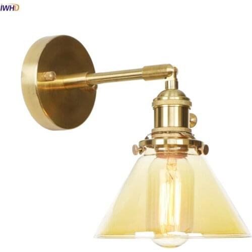 IWHD Loft Decor Retro Wall Lights For Home Lighting Cafe Bar Bathroom Mirror Light Switch Copper Vintage Wall Lamp Aplique Pared