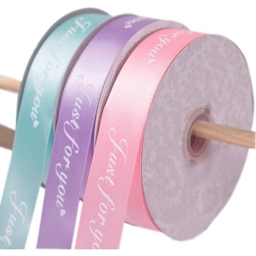 Just for You Printed Polyester Ribbon for Wedding Christmas Party Decorations DIY Bow Craft Ribbons Card Gifts Wrapping Ribbon