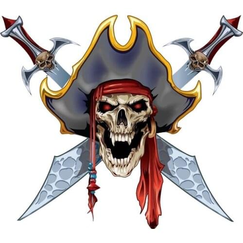 Personality Funny A Pirate Skeleton Car Sticker Reflective Waterproof Creative Decoration Decal Accessories PVC,15cm*13cm
