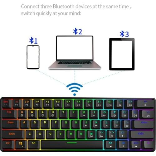 J60A Mechanical Gaming Keyboard with Gateron Optical Switch RGB Backlight Programmable Custom Keyboard Gateron Switch 61 Keys