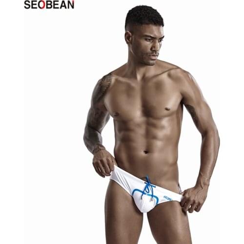 SEOBEAN Mens Swimming Suits Fashionable Lace-up Sexy Hot Spring Beach Casual Sports Wear Swimming Briefs
