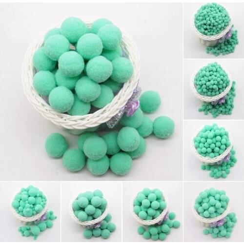 Mint Green Pompom 8mm 10mm 15mm 20mm 30mm Pom Poms Crafts Supplies DIY for Kids Toy Garment Sewing Home Wedding Decorations 20g