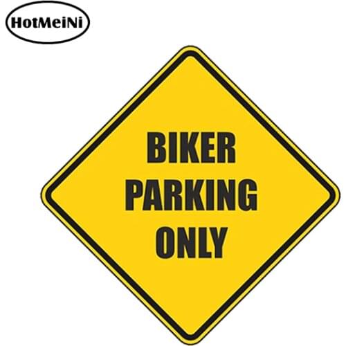 HotMeiNi Car Styling Waterproof Biker Parking Only Warning Sticker Motorcycle Car Bumper Decal Caution Danger 13cm x 13cm